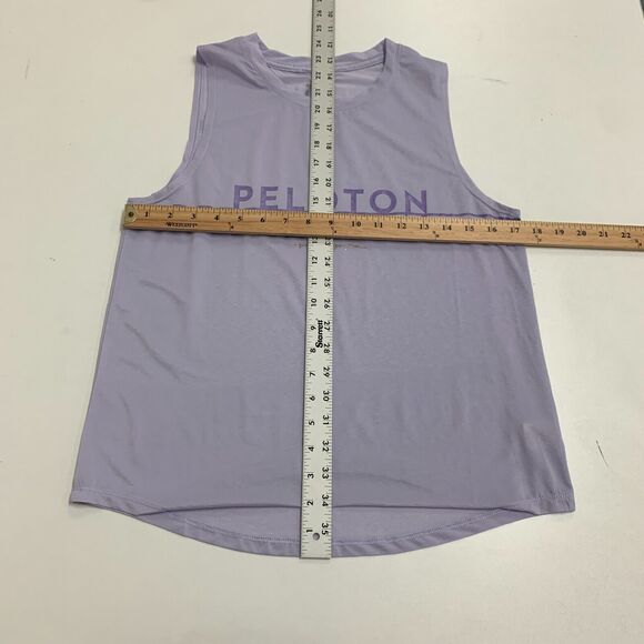 Peloton Spiritual Gangster Tank Top Women M Lavender Crew Neck Active Semi Sheer - Picture 7 of 11